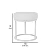 Tane 18 Inch Modern Accent Stool Round Padded White Faux Leather Seat By Casagear Home BM314951