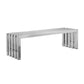 Namo 58 Inch Accent Bench Sleek Modern Design Rectangular Chrome Metal By Casagear Home BM314964