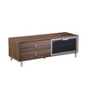 Ida 60 Inch TV Entertainment Console Drawers Pull Down Door Walnut Brown By Casagear Home BM314965