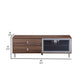 Ida 60 Inch TV Entertainment Console Drawers Pull Down Door Walnut Brown By Casagear Home BM314965