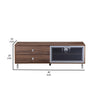 Ida 60 Inch TV Entertainment Console Drawers Pull Down Door Walnut Brown By Casagear Home BM314965