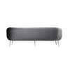 Decy 74 Inch Sofa Channel Stitched Cushioned Seat Gray Velvet Silver By Casagear Home BM314971