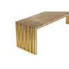 Niki 55 Inch Accent Bench Slatted Rectangular Luxurious Brushed Gold By Casagear Home BM314974