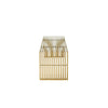 Niki 55 Inch Accent Bench Slatted Rectangular Luxurious Brushed Gold By Casagear Home BM314974