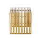 Niki 17 Inch Accent Stool Slatted Design Square Luxurious Brushed Gold By Casagear Home BM314975