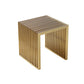 Niki 17 Inch Accent Stool Slatted Design Square Luxurious Brushed Gold By Casagear Home BM314975