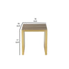 Niki 17 Inch Accent Stool Slatted Design Square Luxurious Brushed Gold By Casagear Home BM314975