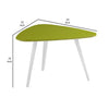 23 Inch Accent Table Triangular Top Green Lacquer Top and White Legs By Casagear Home BM314979