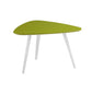 23 Inch Accent Table, Triangular Top, Green Lacquer Top and White Legs By Casagear Home