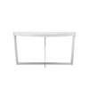 Tini 55 Inch Console Table Oval Top Chrome Frame Sleek White Finish By Casagear Home BM314981