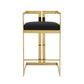 Suki 30 Inch Barstool Chair Black Faux Leather Seat Gold Cantilever Base By Casagear Home BM314993