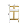 Suki 30 Inch Barstool Chair White Faux Leather Seat Gold Cantilever Base By Casagear Home BM314994