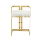 Suki 26 Inch Counter Height Chair White Faux Fur Gold Cantilever Base By Casagear Home BM314997