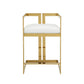 Suki 26 Inch Counter Height Chair White Faux Leather Gold Cantilever Base By Casagear Home BM314998