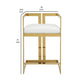 Suki 26 Inch Counter Height Chair White Faux Leather Gold Cantilever Base By Casagear Home BM314998