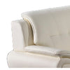 Olaf 69 Inch Loveseat Tufted Ivory Faux Leather Chrome Metal Wood By Casagear Home BM315003