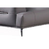 Elsa 70 Inch Loveseat Gray Leather Wide Seat and Armrests Chrome Metal By Casagear Home BM315006