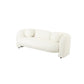 Diana 80 Inch Loveseat Thick Padded Wide Seat Off White Fabric Wood By Casagear Home BM315007