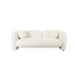 Diana 80 Inch Loveseat Thick Padded Wide Seat Off White Fabric Wood By Casagear Home BM315007