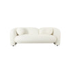 Diana 80 Inch Loveseat Thick Padded Wide Seat Off White Fabric Wood By Casagear Home BM315007