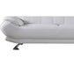 Siaa 82 Inch Sofa White Faux Leather Upholstery Chrome Metal Wood By Casagear Home BM315010