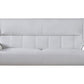 Siaa 82 Inch Sofa White Faux Leather Upholstery Chrome Metal Wood By Casagear Home BM315010