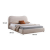 Diy King Size Bed Low Profile Camelback Headboard Ivory Upholstery Wood By Casagear Home BM315012