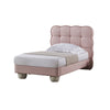 Jeny Twin Size Bed Pink Leather Upholstered Tufted Headboard Wood By Casagear Home BM315019