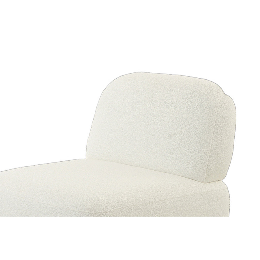 34 Inch Accent Chair Armless Softly Padded White Fabric Solid Wood By Casagear Home BM315024