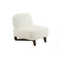 34 Inch Accent Chair Armless Softly Padded White Fabric Solid Wood By Casagear Home BM315024