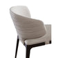 Ahm 23 Inch Dining Chair Set of 2 Curved Padded Beige Faux Leather By Casagear Home BM315030