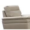 Hyna 44 Inch Sofa Chair Tan Tufted Italian Leather Upholstery Cushioned By Casagear Home BM315031