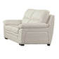 Gie 67 Inch Loveseat Padded Soft Ivory Tufted Italian Leather Upholstery By Casagear Home BM315034