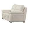 Gie 67 Inch Loveseat Padded Soft Ivory Tufted Italian Leather Upholstery By Casagear Home BM315034