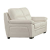 Gie 67 Inch Loveseat, Padded Soft Ivory Tufted Italian Leather Upholstery By Casagear Home