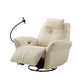 Gymi 39 Inch Swivel Power Recliner with Phone Holder, Cushioned, Ivory By Casagear Home