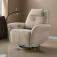 Gymi 39 Inch Swivel Power Recliner with Phone Holder Cushioned Gray By Casagear Home BM315039