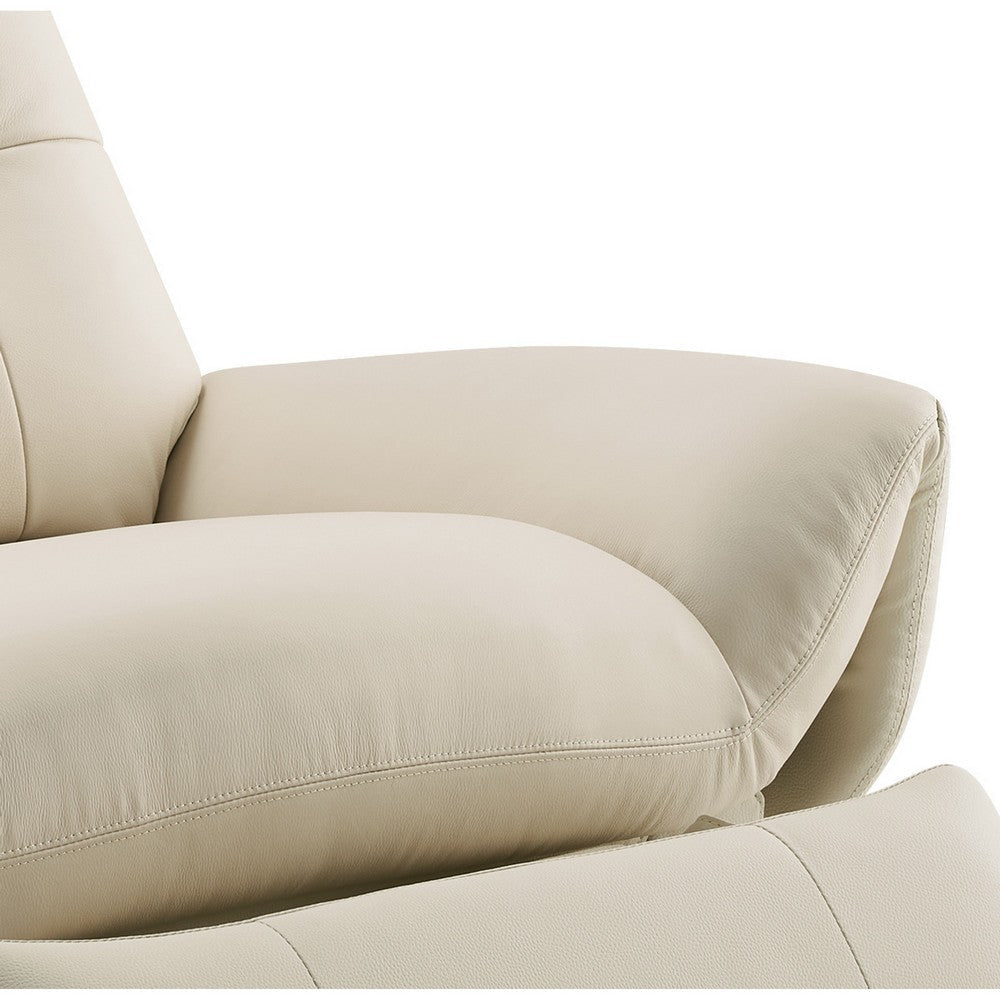 Femi 39 Inch Swivel Power Recliner Infusion Chair Ivory Tufted Fabric By Casagear Home BM315040