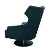 Leni 35 Inch Swivel Accent Chair Tall Back Green Real Leather Upholstery By Casagear Home BM315051