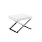 Rix 21 Inch Side End Table 1 Drawer X Shape Steel Legs White Wood Top By Casagear Home BM315058