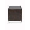 Sam 20 Inch Nightstand 2 Drawers Espresso Brown High Polished Metal Legs By Casagear Home BM315059