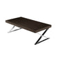 Rix 48 Inch Coffee Table 1 Drawer X Shape Steel Legs Espresso Brown Wood By Casagear Home BM315063