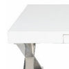 Rix 48 Inch Coffee Table 1 Drawer X Shaped Steel Legs White Wood Top By Casagear Home BM315065