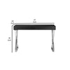 Rix 47 Inch Office Desk Black Wood Top 2 Drawers X Polished Steel Legs By Casagear Home BM315066