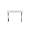 Rix 40 Inch Console Drawer White Rectangular Wood Top X Shape Steel Legs By Casagear Home BM315073