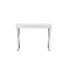 Rix 40 Inch Console Drawer White Rectangular Wood Top X Shape Steel Legs By Casagear Home BM315073