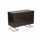 Sam 39 Inch Dresser, 3 Drawers, Sleek Steel Legs, Espresso Brown Wood By Casagear Home