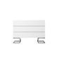 Sam 39 Inch Dresser with 3 Drawers Chrome Steel Legs White Wood Finish By Casagear Home BM315076