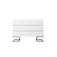 Sam 39 Inch Dresser with 3 Drawers Chrome Steel Legs White Wood Finish By Casagear Home BM315076