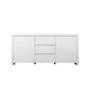 Ross 63 Inch Buffet Console Cabinet 2 Doors and 3 Drawers White Wood By Casagear Home BM315083